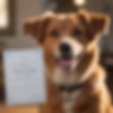 Celebrating Registered Status A happy purebred dog proudly displaying its registration certificate