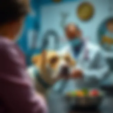 Veterinary Guidance for Canine Nutrition Veterinarian discussing diet with a pet owner