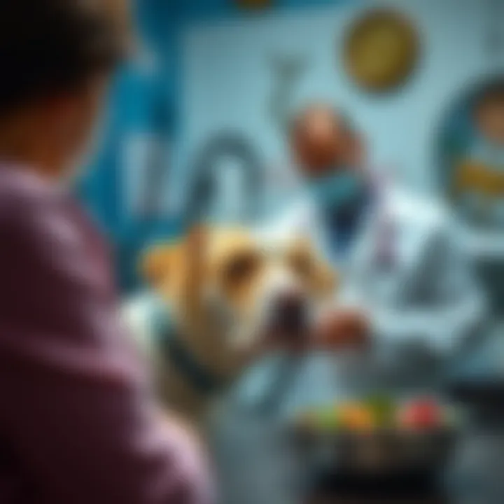 Veterinary Guidance for Canine Nutrition Veterinarian discussing diet with a pet owner