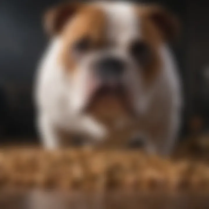 A pet owner checking a dog food label for quality ingredients