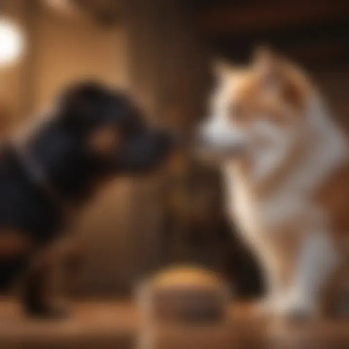 Pet owner feeding Nulo Challenger to a pet