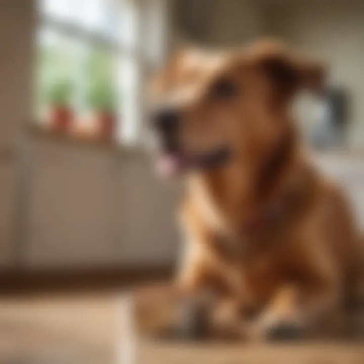 Happy dog enjoying a bowl of Nutrena Loyal Dog Food