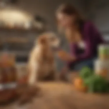 Pet owner examining the ingredients of Nutrena Loyal Dog Food