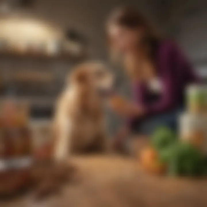 Pet owner examining the ingredients of Nutrena Loyal Dog Food