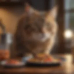 Senior cat enjoying a nutritious meal