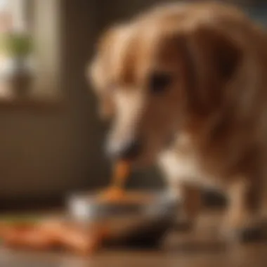 Feeding Carrots to Your Dog Dog owner feeding carrots to their pet in a bowl