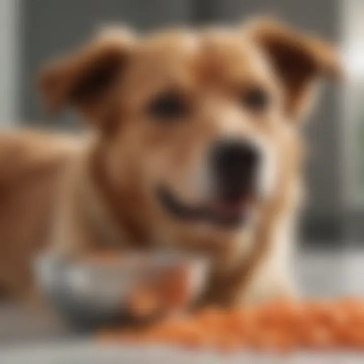 A happy dog enjoying a bowl of Ollie raw dog food, radiating health and vitality