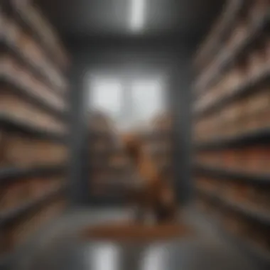 A well-organized pet food storage area, highlighting proper storage techniques