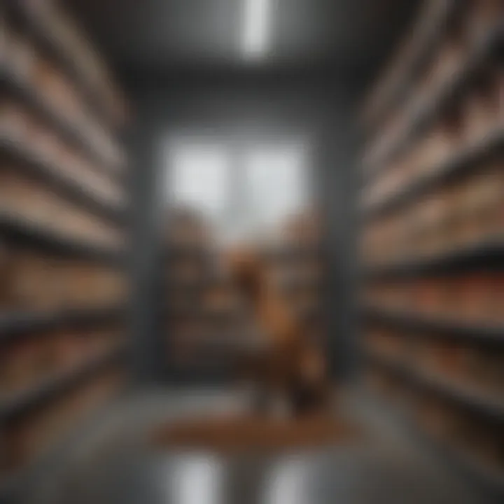 A well-organized pet food storage area, highlighting proper storage techniques