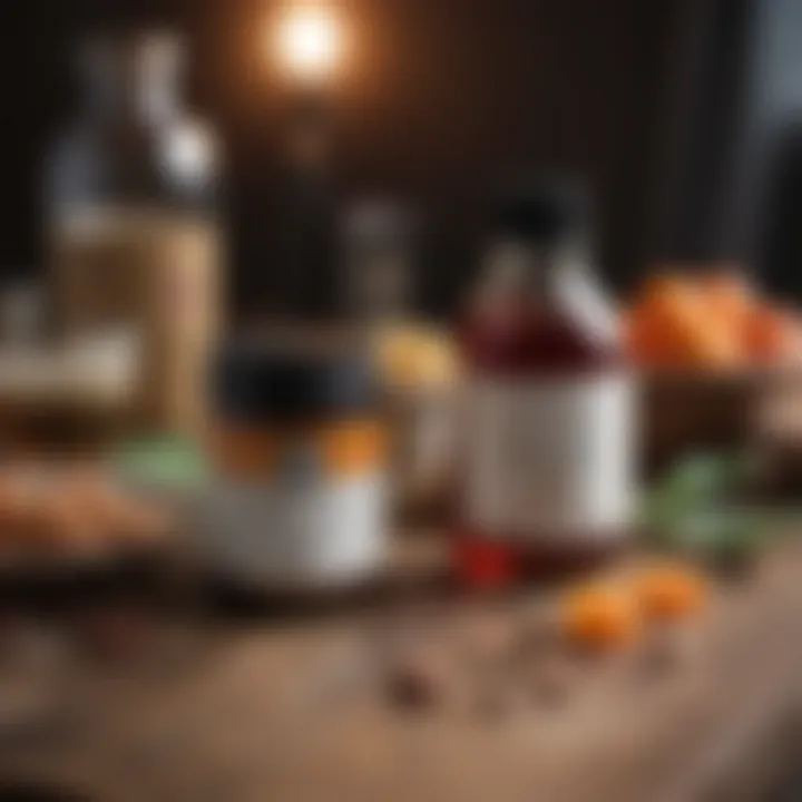 Close-up of the supplement's ingredients on a wooden table