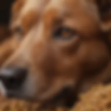 Key Ingredients for Canine Skin Health Close-up of key ingredients promoting skin health in dog food