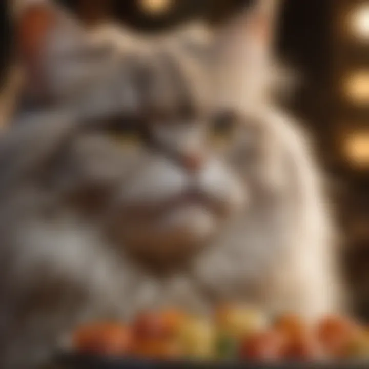 Close-up of key ingredients beneficial for Persian cats