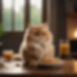 A Persian cat enjoying a bowl of premium cat food