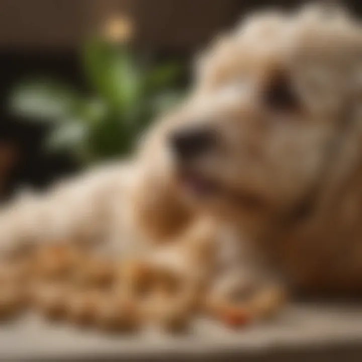 Close-up of natural ingredients in a leave-in conditioner beneficial for Goldendoodles