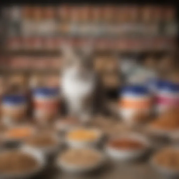 A chart comparing various cat food brands suitable for kidney disease