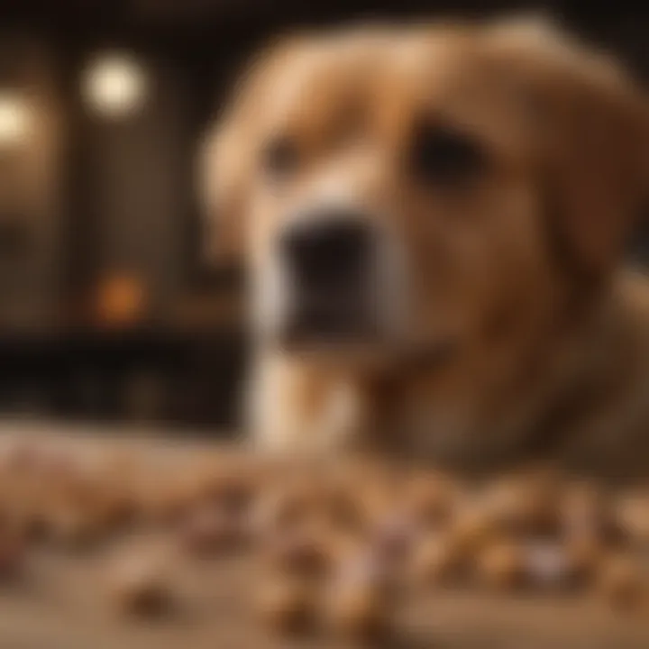 Different types of dog treats arranged for training sessions