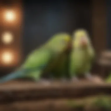 Social Dynamics: Parakeets in Harmony Parakeets interacting in a social environment