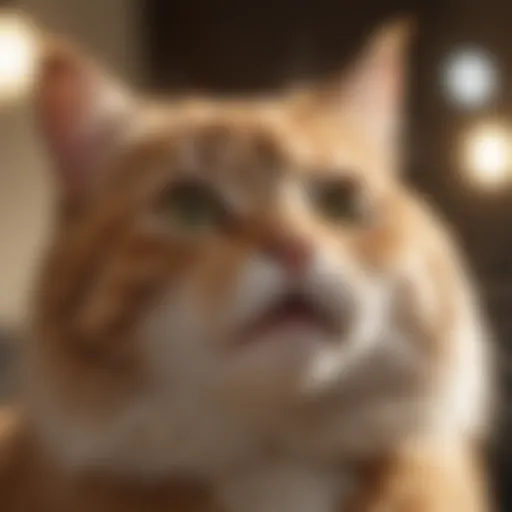 Cat showing signs of asthma with labored breathing