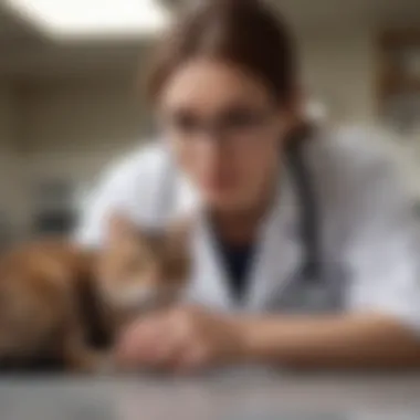 Importance of Veterinary Consultation Veterinarian consulting with a cat owner about asthma treatment