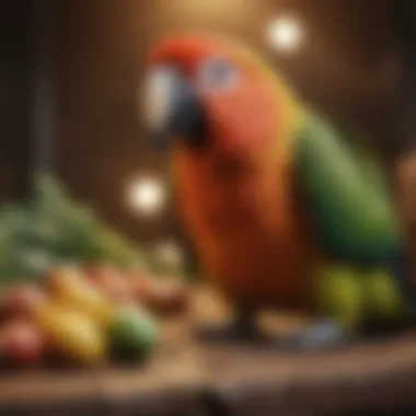 Avian Health Benefits of Tops Organic Parrot Food Healthy parrot enjoying Tops Organic Parrot Food
