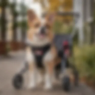 Safety Features: Ensuring Your Pet's Security Close-up view of the safety features of the stroller, highlighting the harness and locking mechanisms.