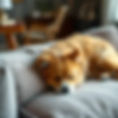 Pet Fur on Furniture A pet shedding fur on a well-used couch