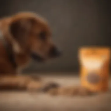 Pet owner inspecting a bag of healthy dog treats