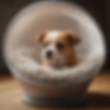 Small pet resting comfortably in a comfy cone