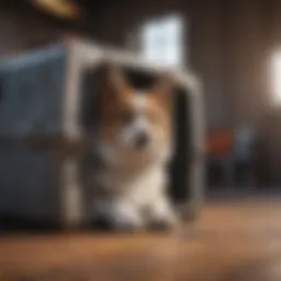 A well-secured pet carrier ready for air travel