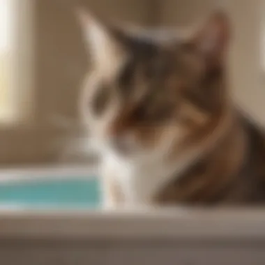 A cat being gently bathed at PetSmart