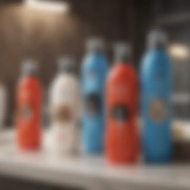 PetSmart bath products lined up for grooming
