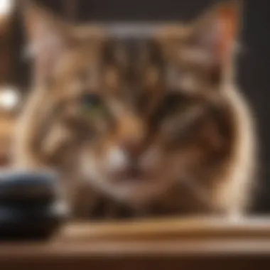 Selection of grooming tools for feline care