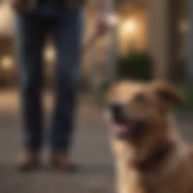 An instructor demonstrating proper leash techniques