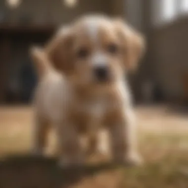 A puppy receiving positive reinforcement during training