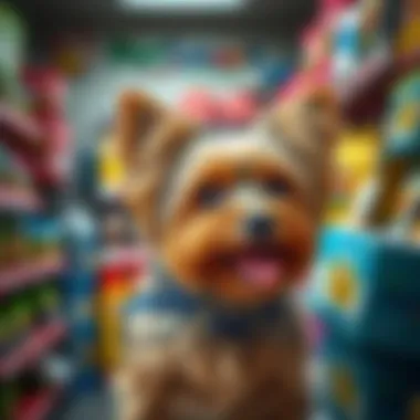 PetSmart Pet Supplies A PetSmart store with a variety of pet supplies, highlighting the resources available for Yorkie owners