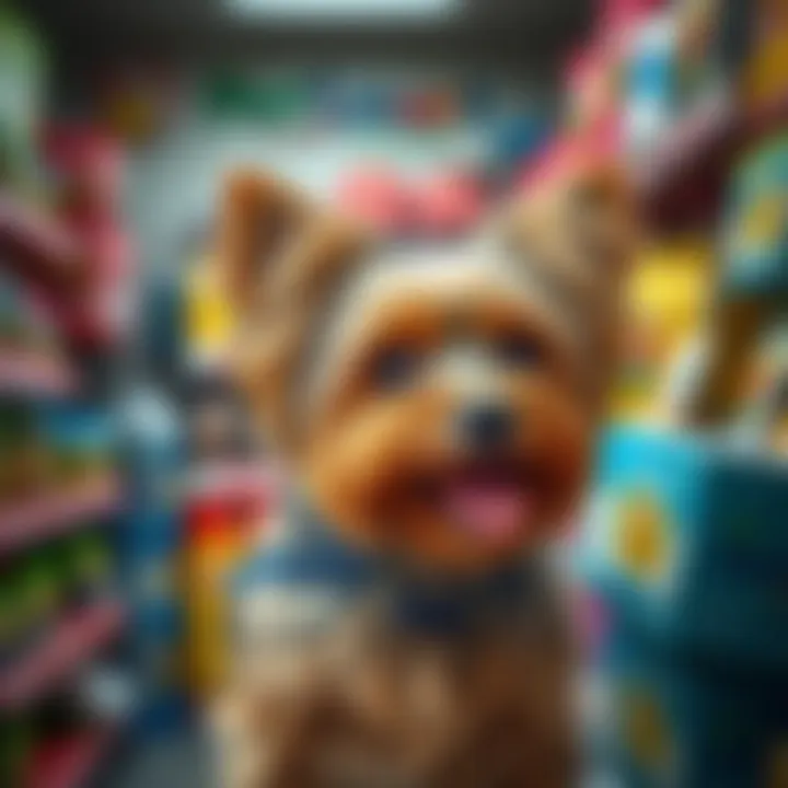 PetSmart Pet Supplies A PetSmart store with a variety of pet supplies, highlighting the resources available for Yorkie owners
