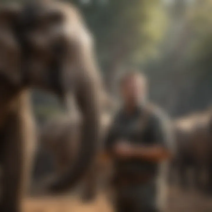 Elephant trainer using harsh methods for training