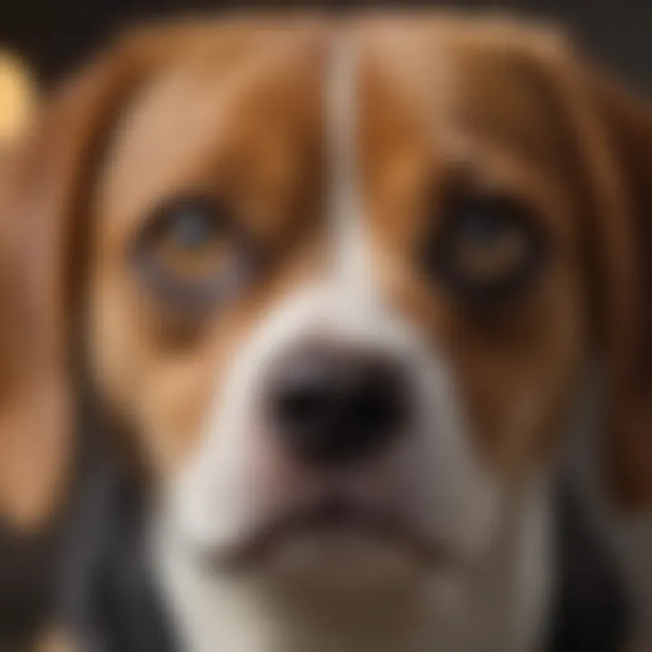 Close-up of a Pocket Beagle's face showcasing its expressive eyes