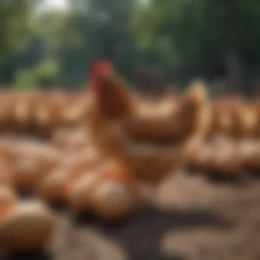 Understanding Chicken Behavior in Their Habitat A flock of chickens in a natural setting