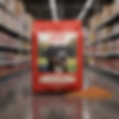 Affordable Pricing of Purina Dog Food Pricing tags for Purina dog food at a Costco store