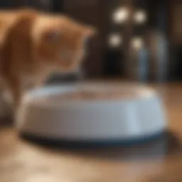 Comfortable raised cat bowl