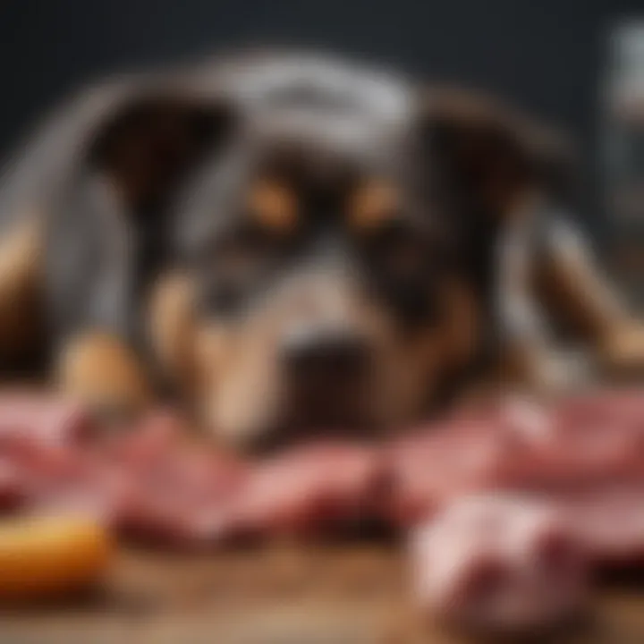 A variety of raw meats used in dog food ingredients