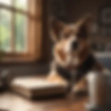 A certification document for dog trainers on a desk