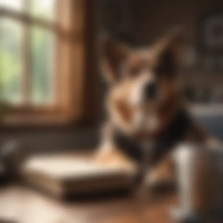 A certification document for dog trainers on a desk