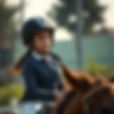 A rider confidently navigating a course while wearing a stylish helmet.