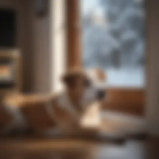Dog enjoying the comfort of a warm home during winter