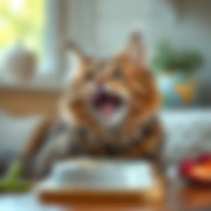 A Happy Cat with a Balanced Diet Cat enjoying a healthy meal