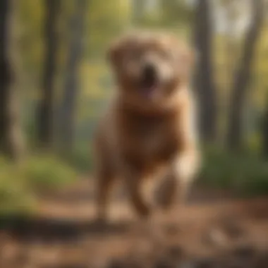 Active Senior Dog Lifestyle Senior dog playing freely and healthily
