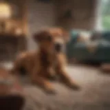 A well-trained dog displaying calm behavior in a living room