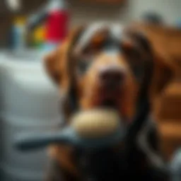 Slicker brush designed for Labrador Retriever grooming